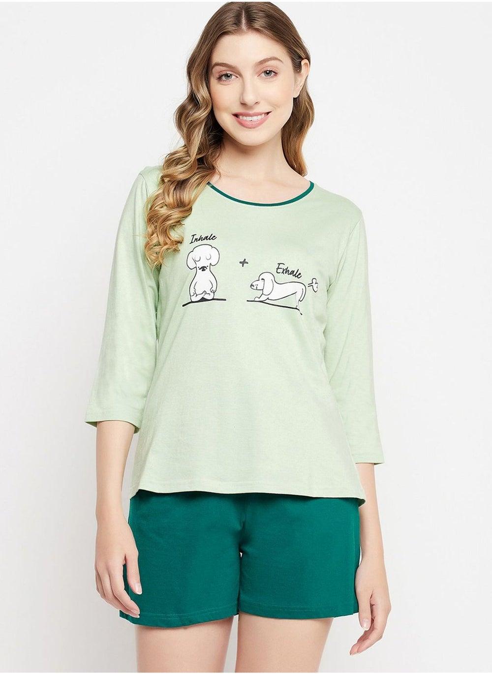 Graphic T-Shirt and Shorts Loungewear Set - Image 1