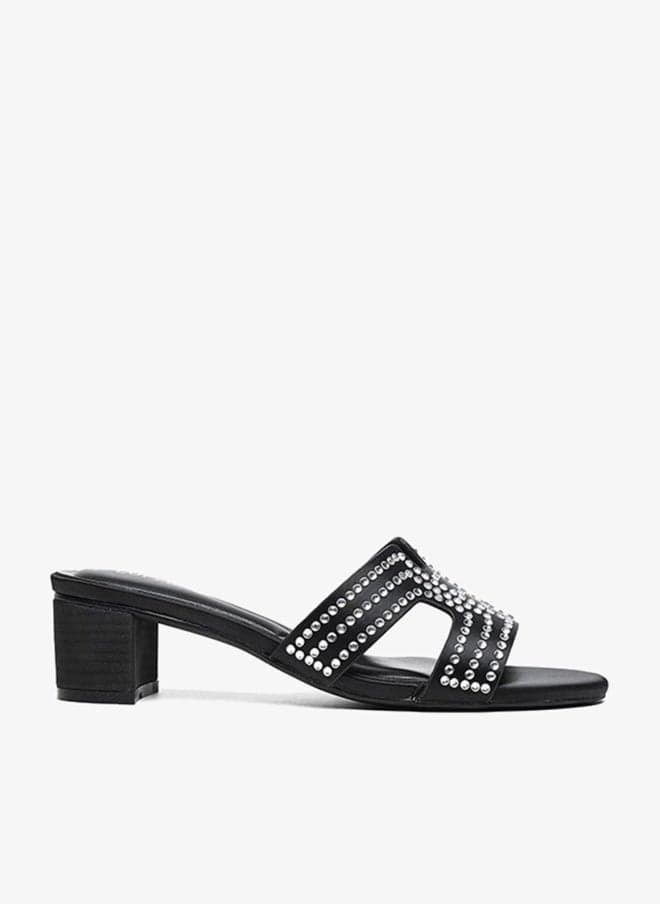 Embellished Pointed-Toe Kitten Heel Mules for Women - Image 1