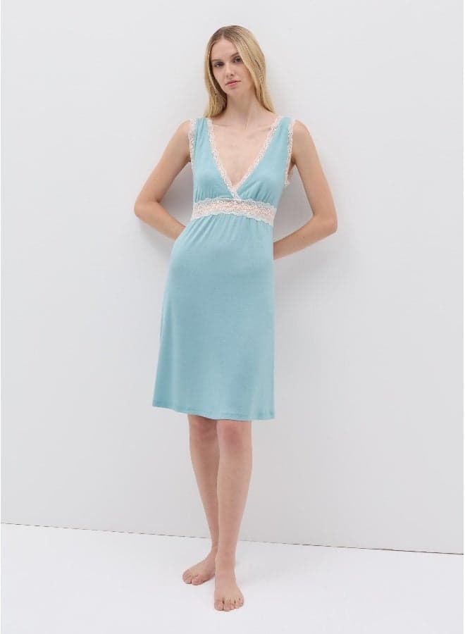 Sleeveless Lace Nightdress in LENZING™ ECOVERO™ Viscose - Image 1
