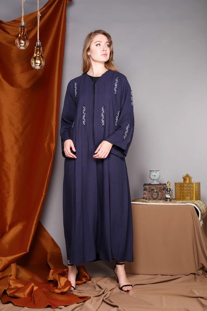 Embroidered Flared Sleeve Abaya - Image 1