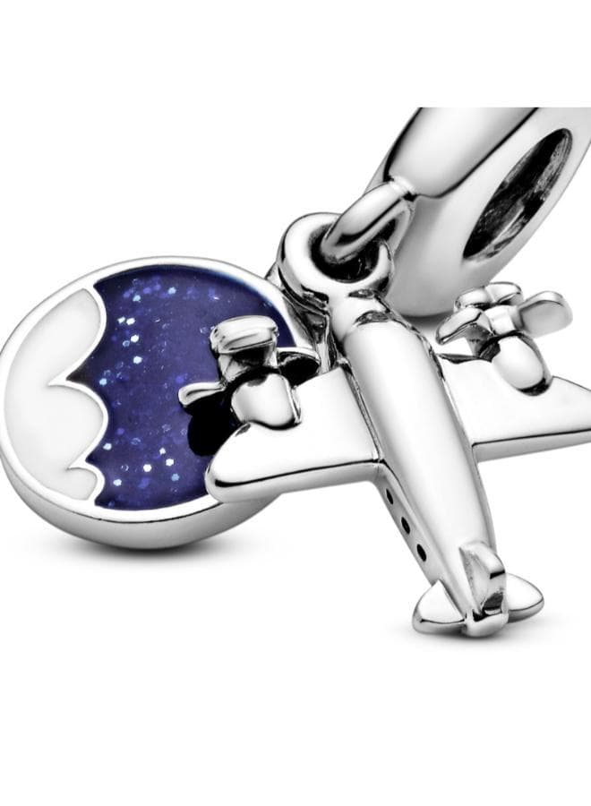 Aeroplane Dangle Charm in Sterling Silver - Image 1