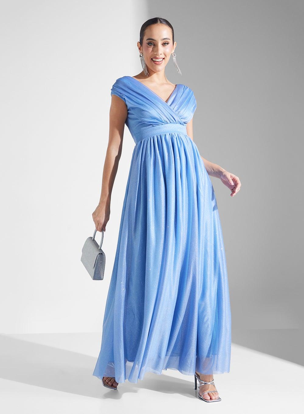 Sparkle Empire Baby Blue Maxi Dress - Image 1