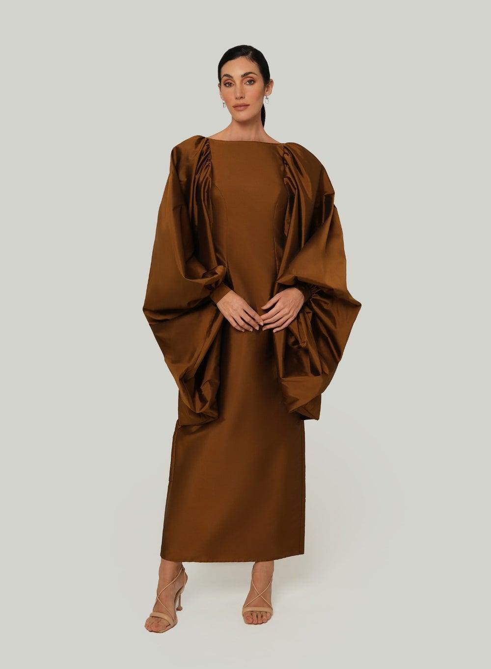 Sahara Taffeta Dress with Dramatic Sleeves - Image 1