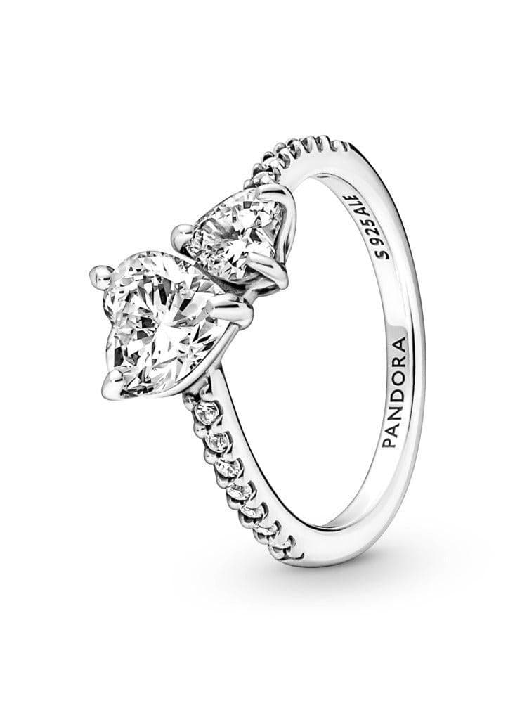 Double Heart Sparkling Ring for Mom - Image 1