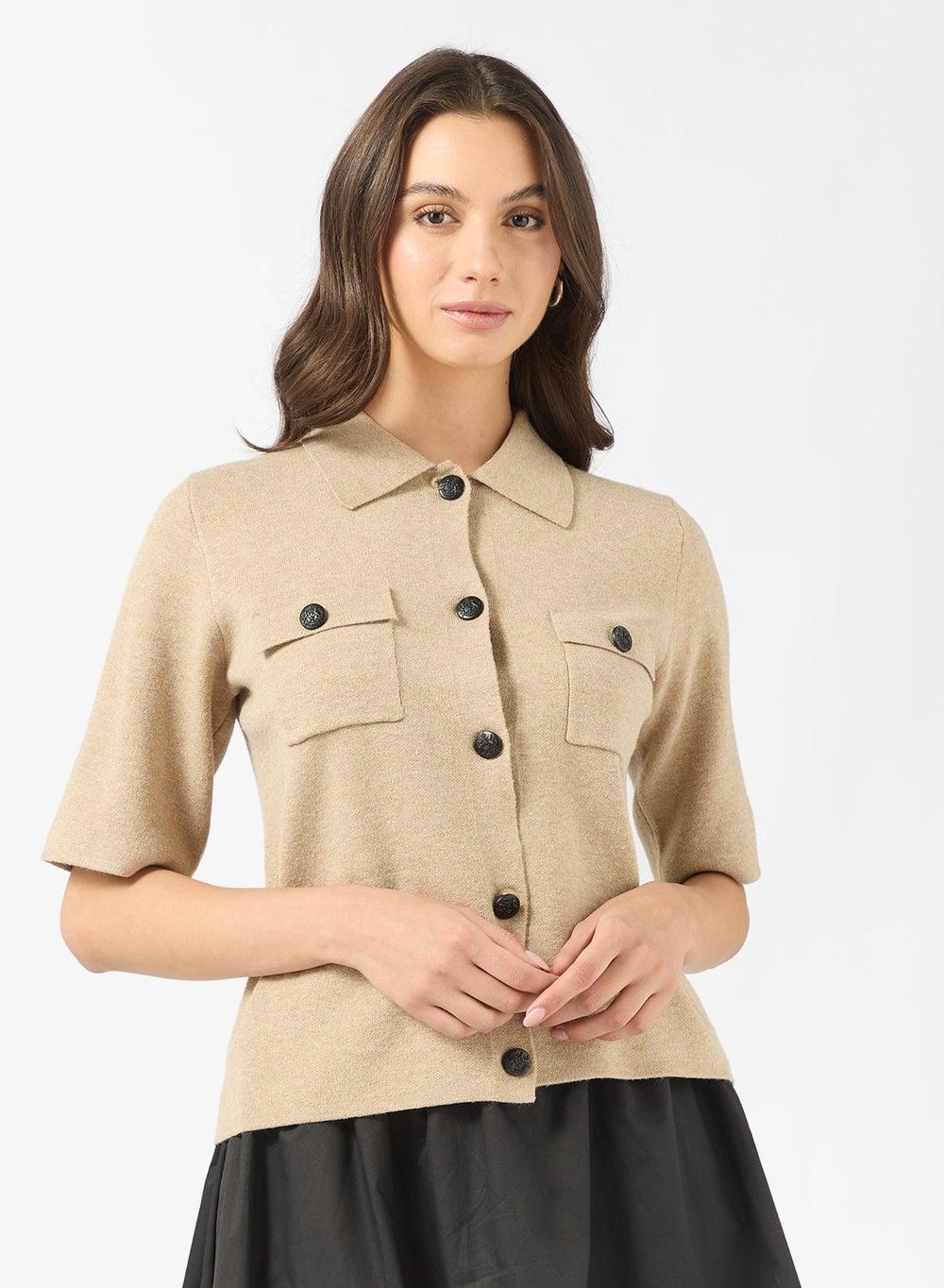 Vmgold Solid Open-Front Longline Cardigan - Image 1