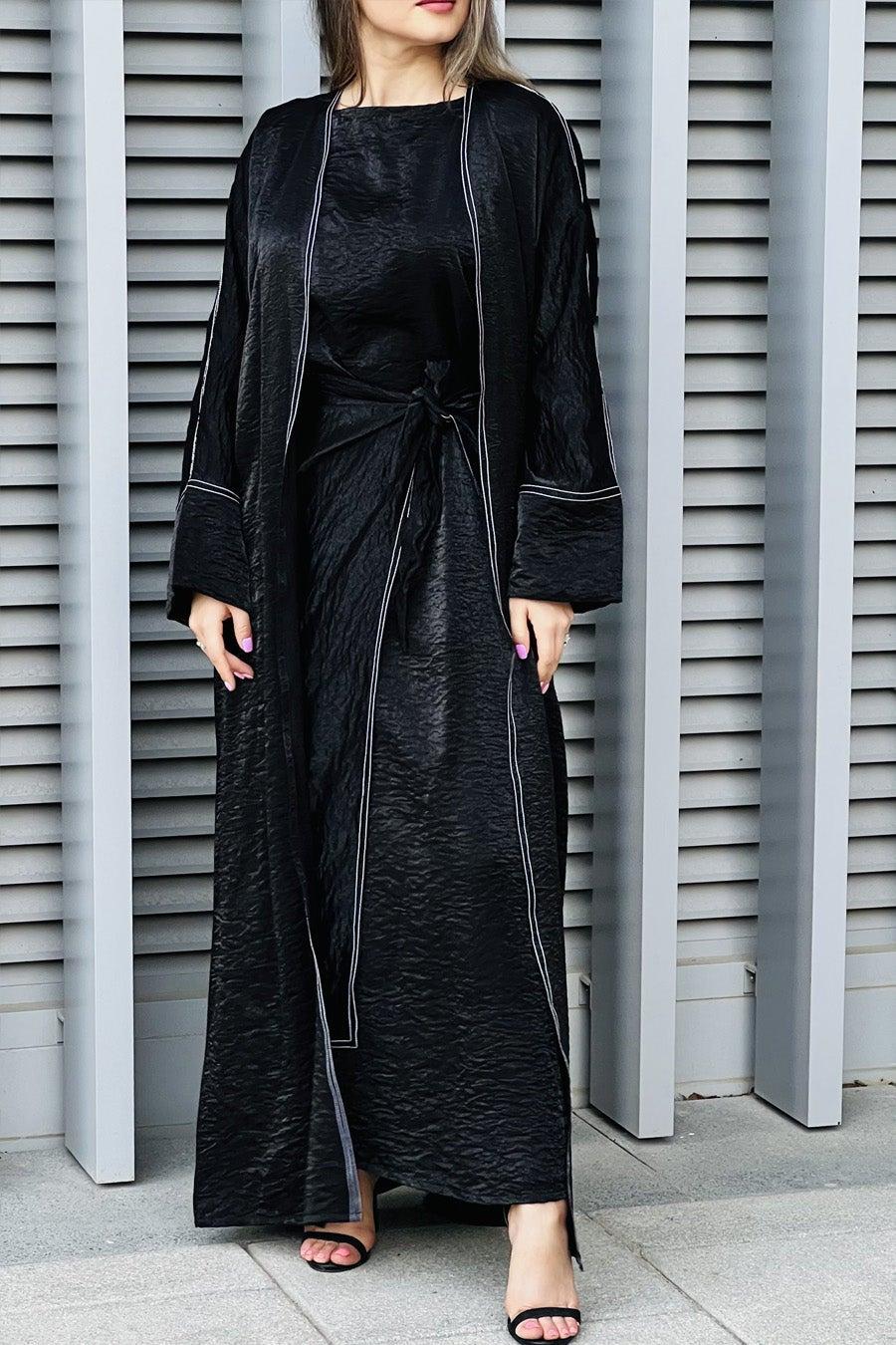4 Piece Belt Scarf & Abaya Set - Image 1