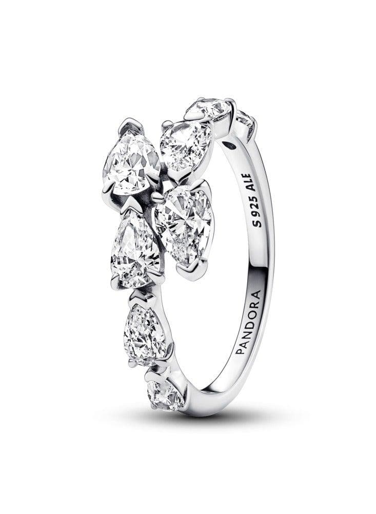 Sparkling Overlapping Band Ring in Sterling Silver - Image 1