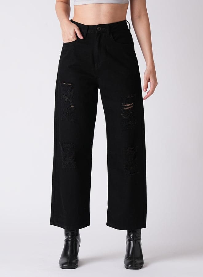 Boyfriend Fit Pure Cotton Light Distressed Jeans - Image 1