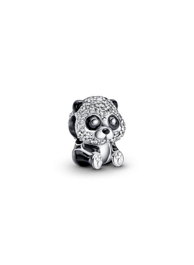 Sparkling Cute Panda Charm in Clear CZ - Image 1