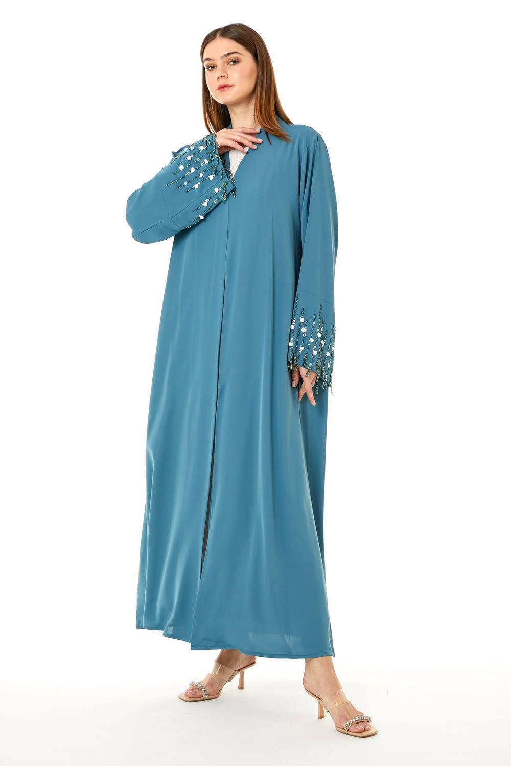 Embellished Open Front Abaya - Image 1