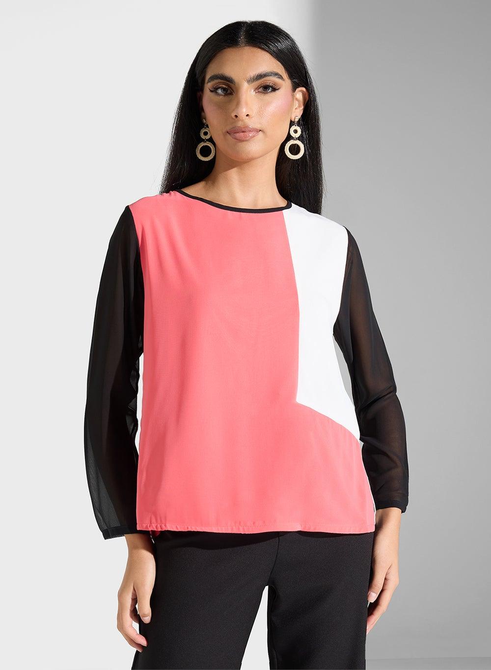 Long Sleeve Polyester Modest Blouse - Image 1