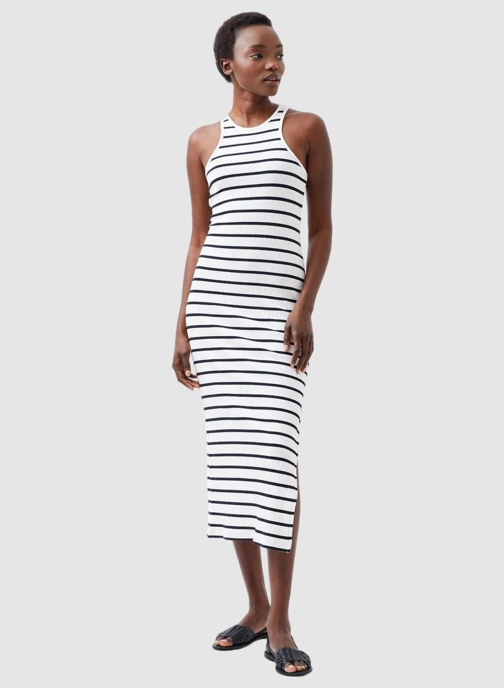 Tommy Rib Stripe Racer Back Midi Dress - Image 1