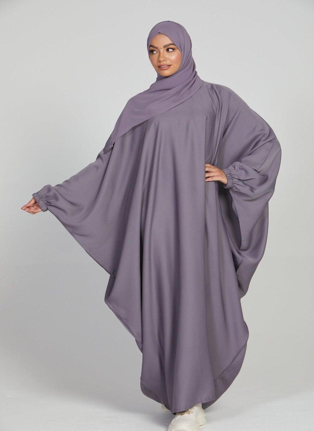 Elegant Plain Abaya with Belt and Hijab AB42 - Image 1