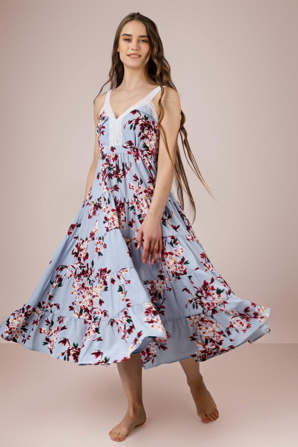 Naida Printed Midi Beach Dress - Image 1