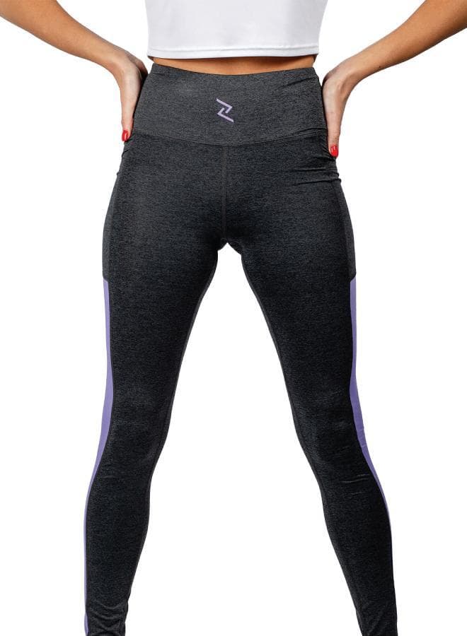 Women's Mid-Rise Power Leggings with Mesh Side Panels - Image 1