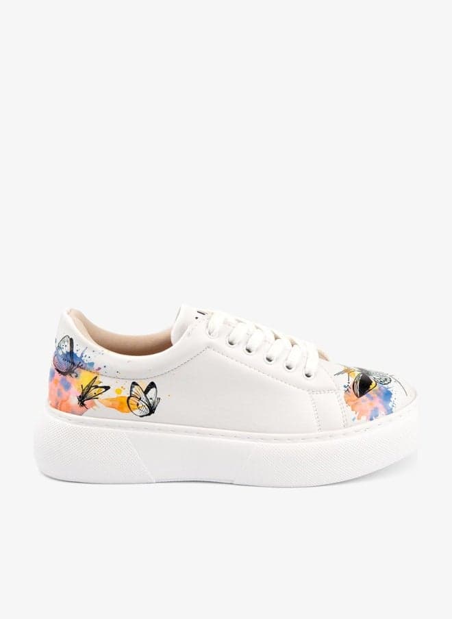 Watercolor Butterflies Low-Top Sneakers - Image 1