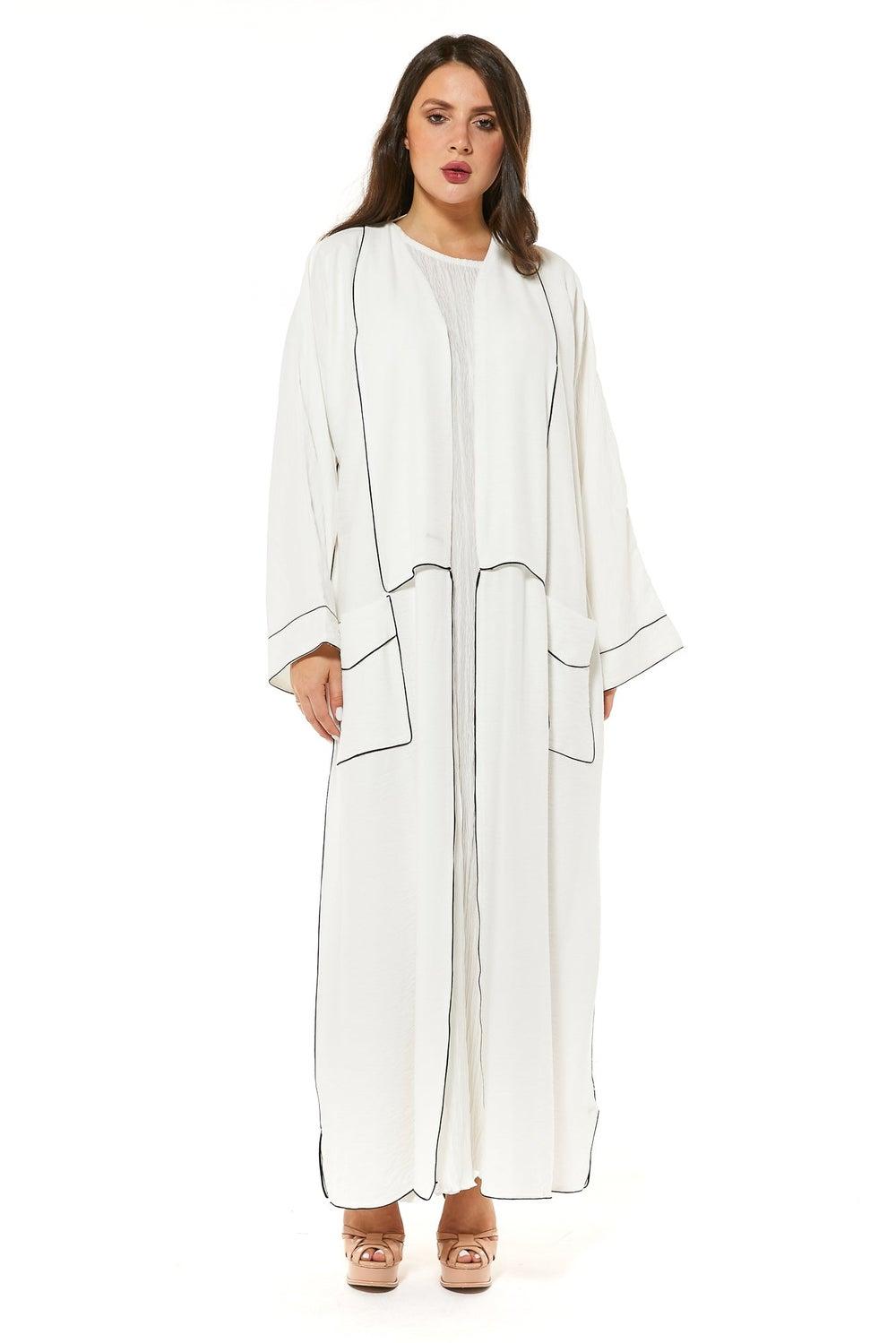 Pocket Detailed Flared Sleeve Abaya - Image 1