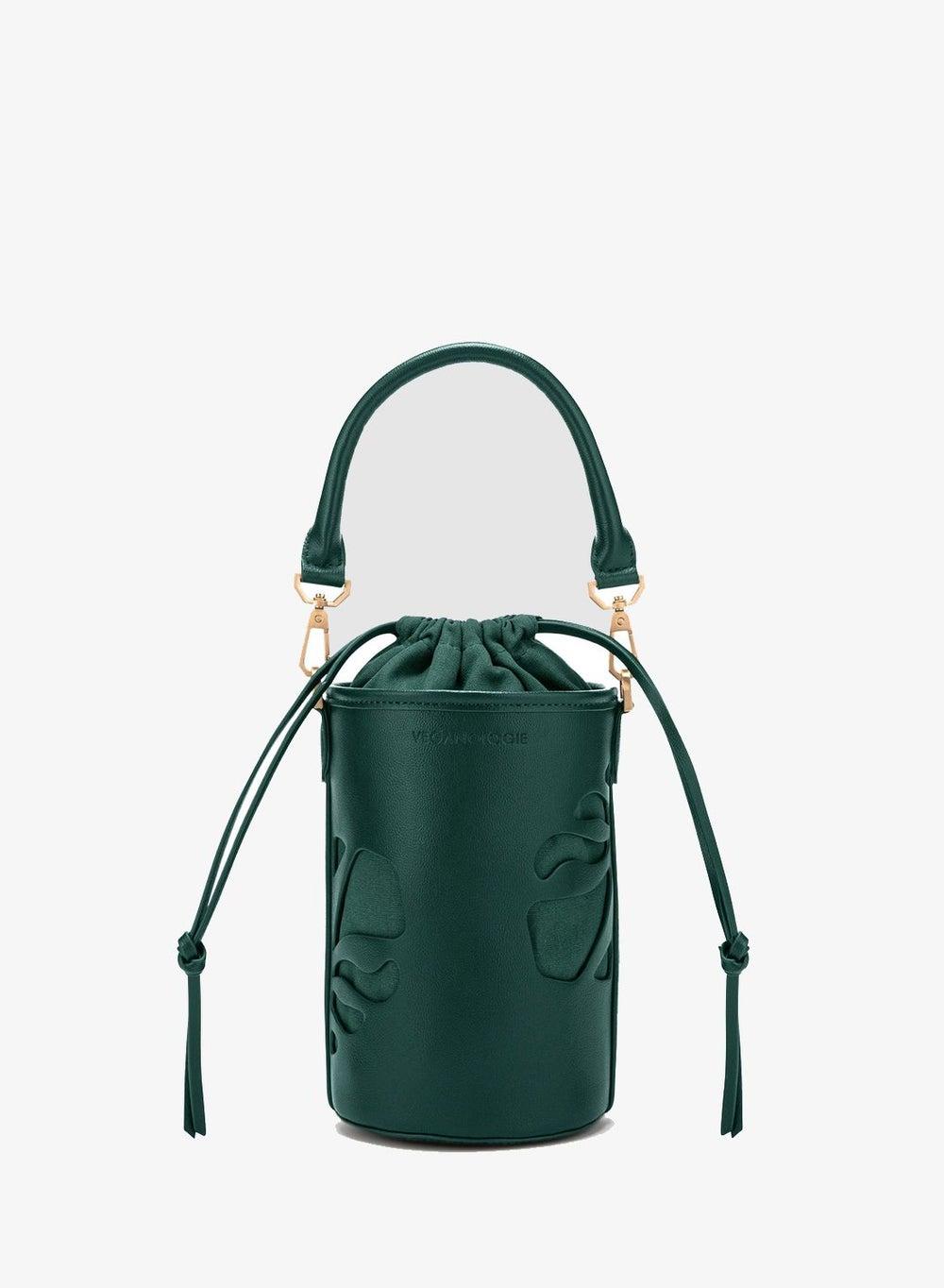 Green Bucket Bag Made From 2 Bamboo Stems - Image 1