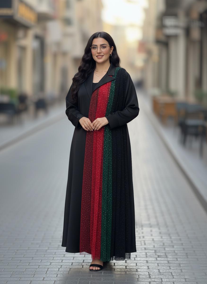 Pleated Sparkle UAE National Day Abaya - Image 1