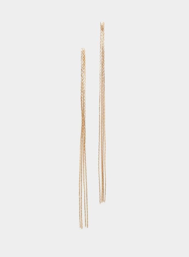 Styli Long Tassel Gold Dangler Earrings - Image 1