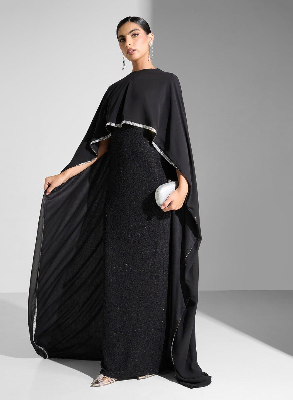 Split Sleeves Maxi Dress for Elegant Arabian Style - Image 1