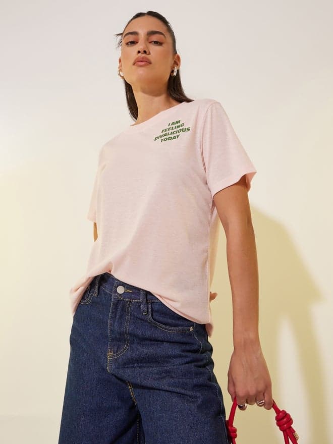 Take Two Slogan Print Round Neck T-Shirt - Image 1