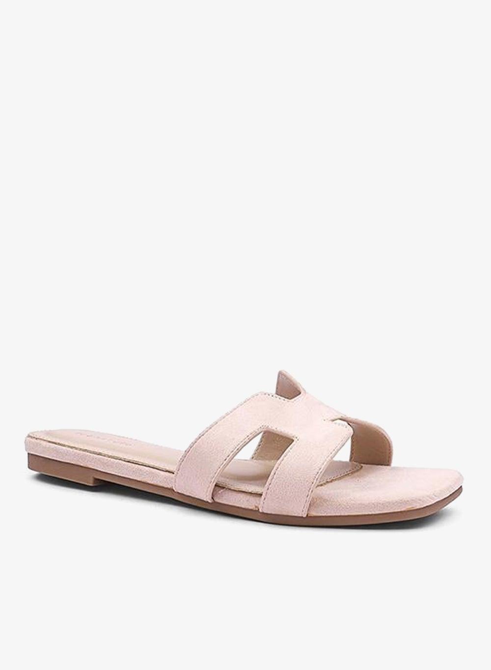 Women’s H Suede Slip-On Flat Sandals - Image 1