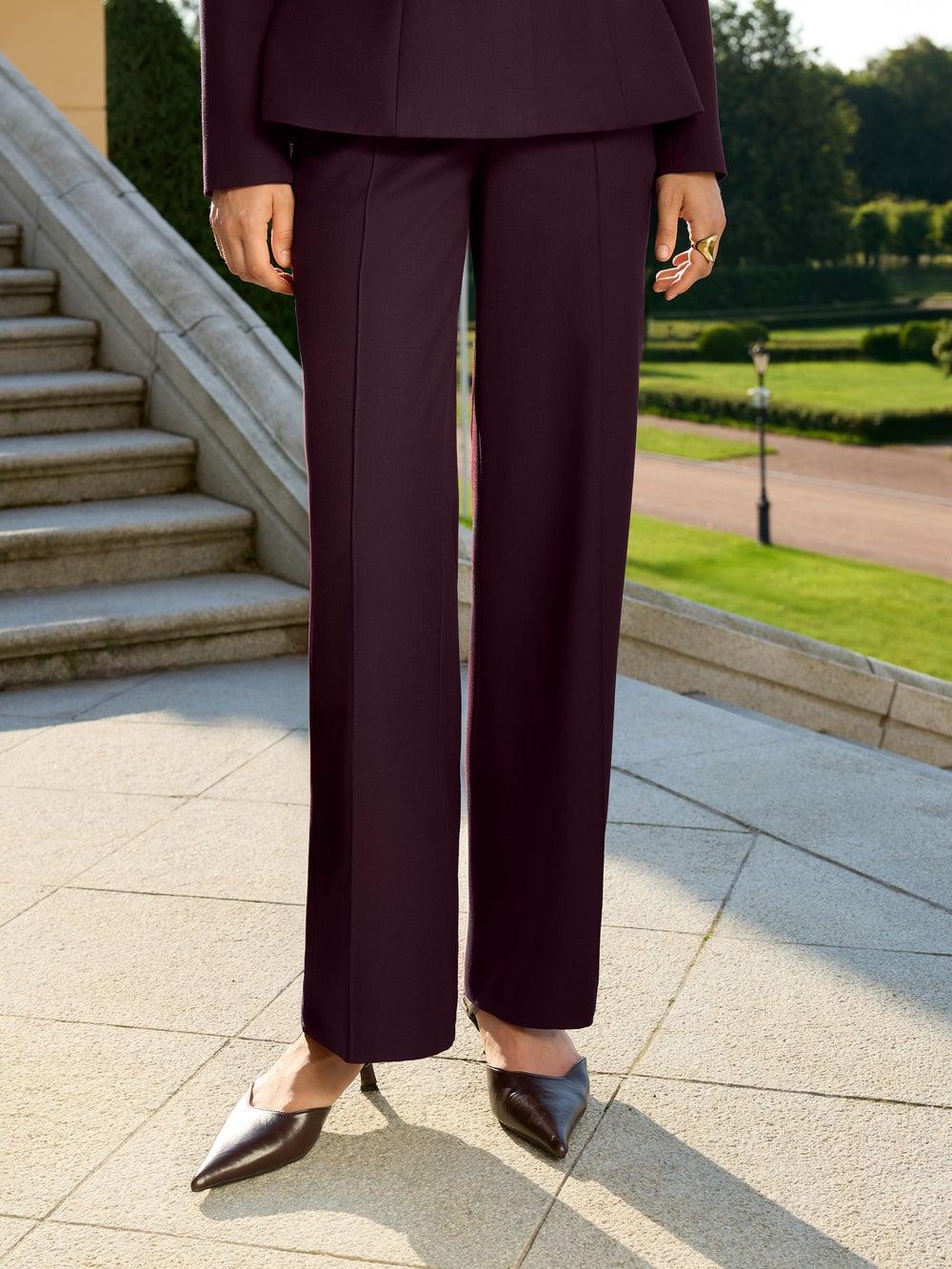 Loose-Fitting High-Waist Trousers with Front Creases - Image 1