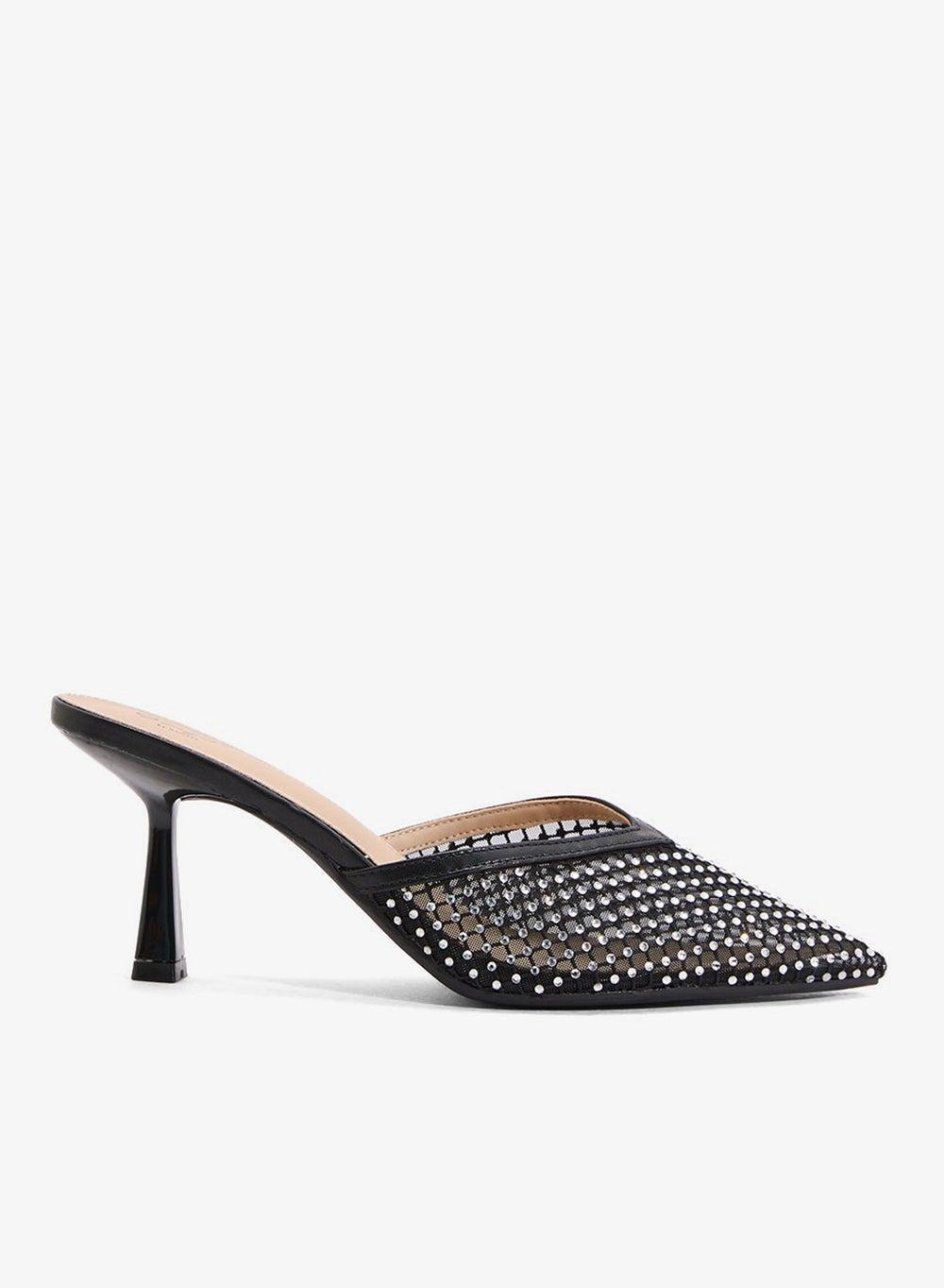 Mesh Slip-On Heeled Mule - Image 1