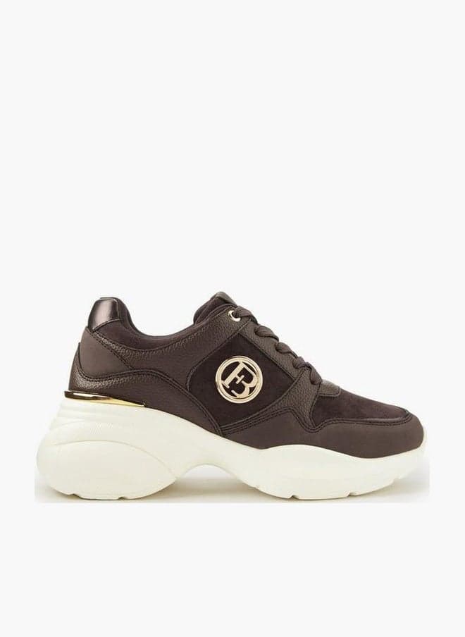 Panelled Lace-Up Low-Top Sneakers with Chunky Outsole - Image 1