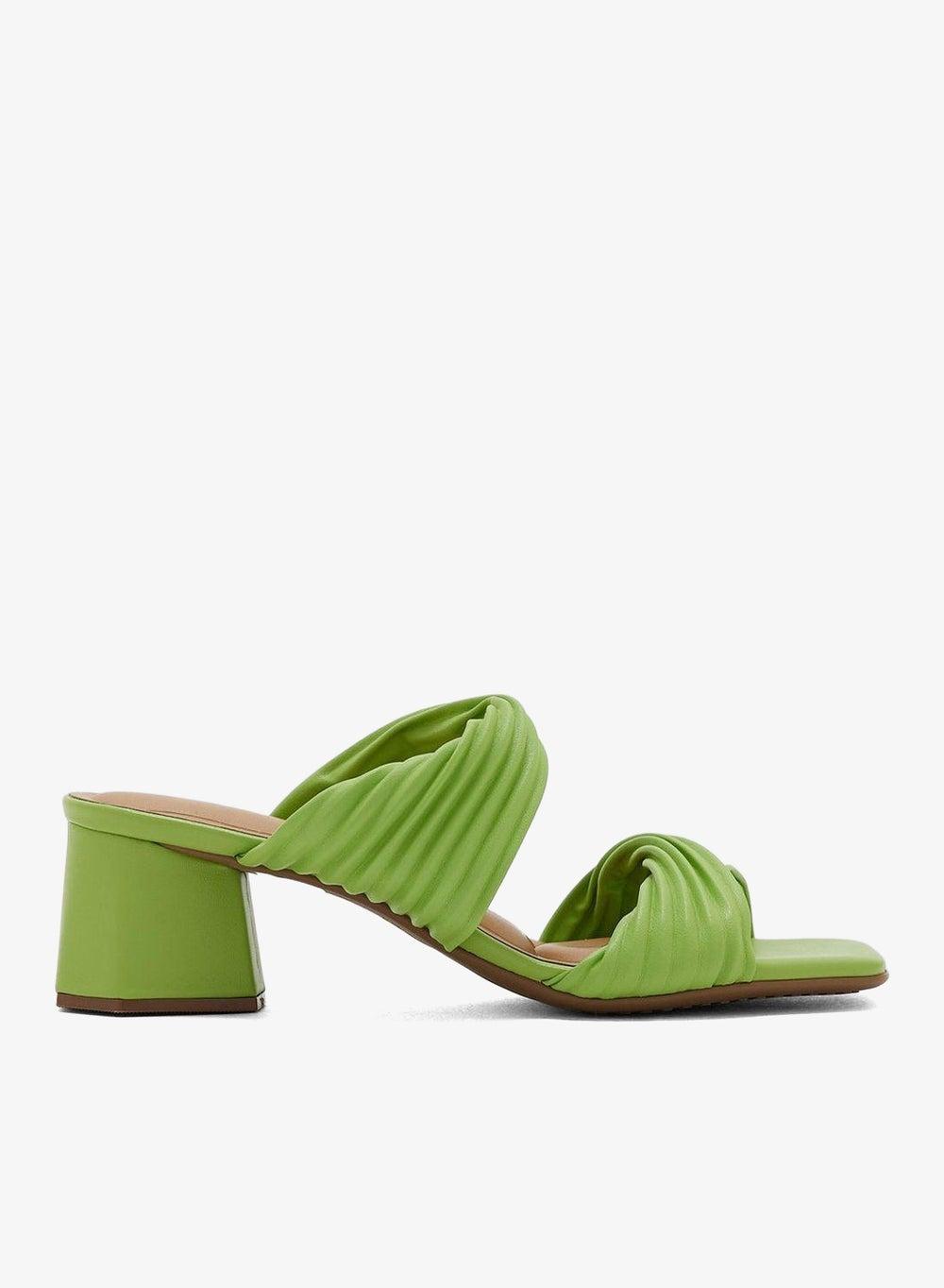 Mid Heel Sling Back Sandals with Ankle Strap - Image 1