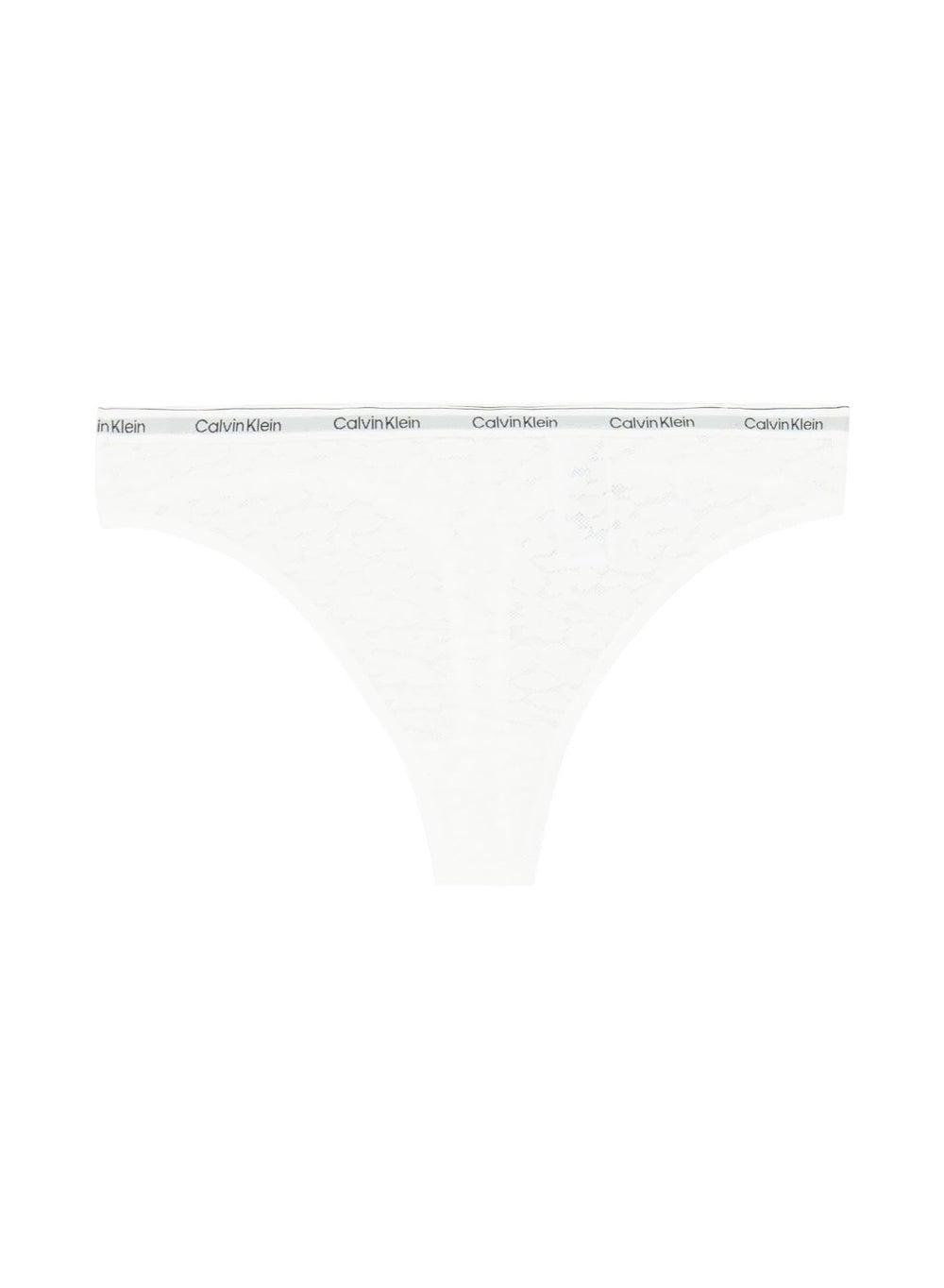 Women’s Lace High Leg Thong in White - Image 1