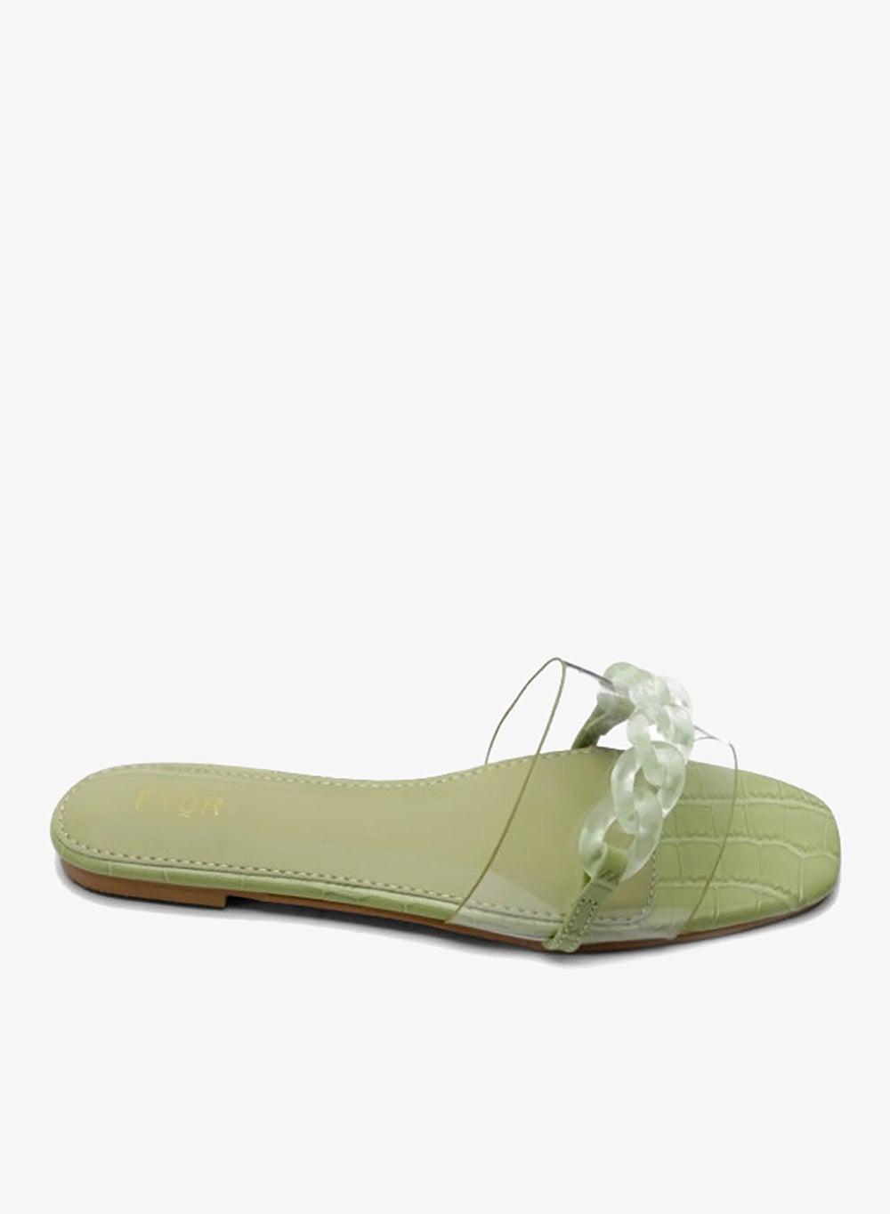 Chain Detailed Clear Slide Sandal MY 227 - Image 1