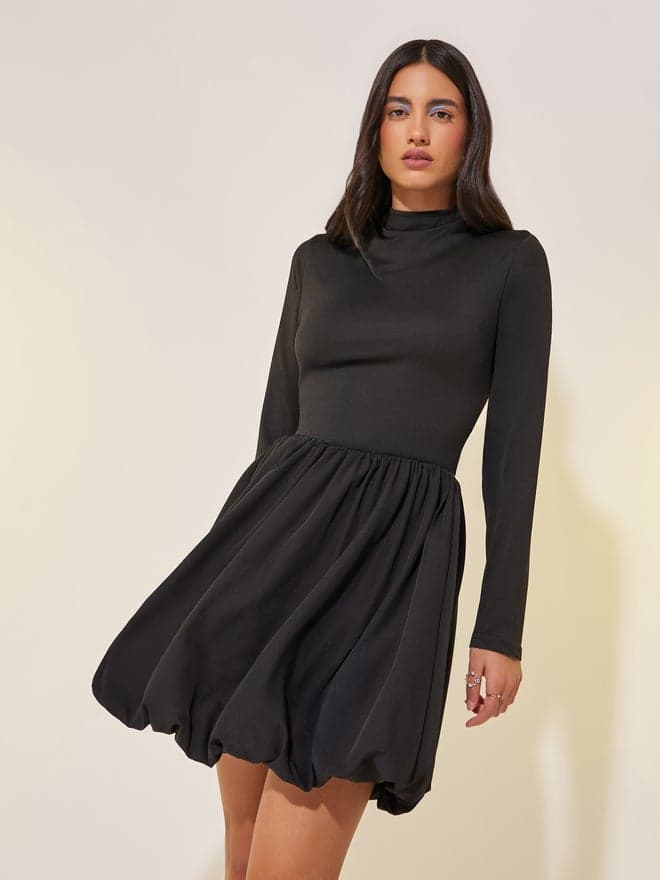 Gathered Bubble Mini Dress - Image 1