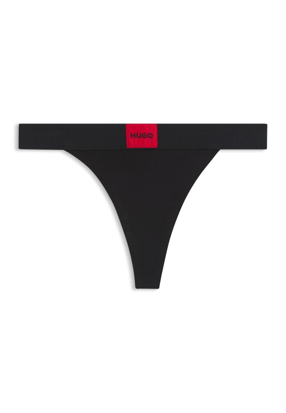 HUGO stretch-cotton thong with red logo - Image 1
