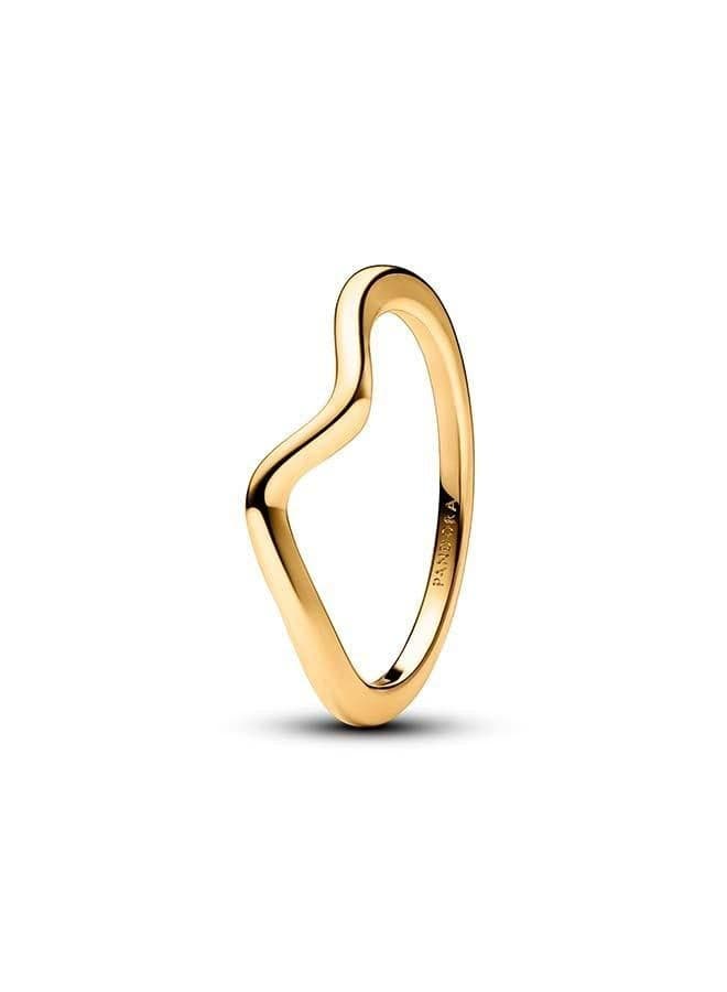 Polished Wave Ring in 14k Gold Plating - Image 1