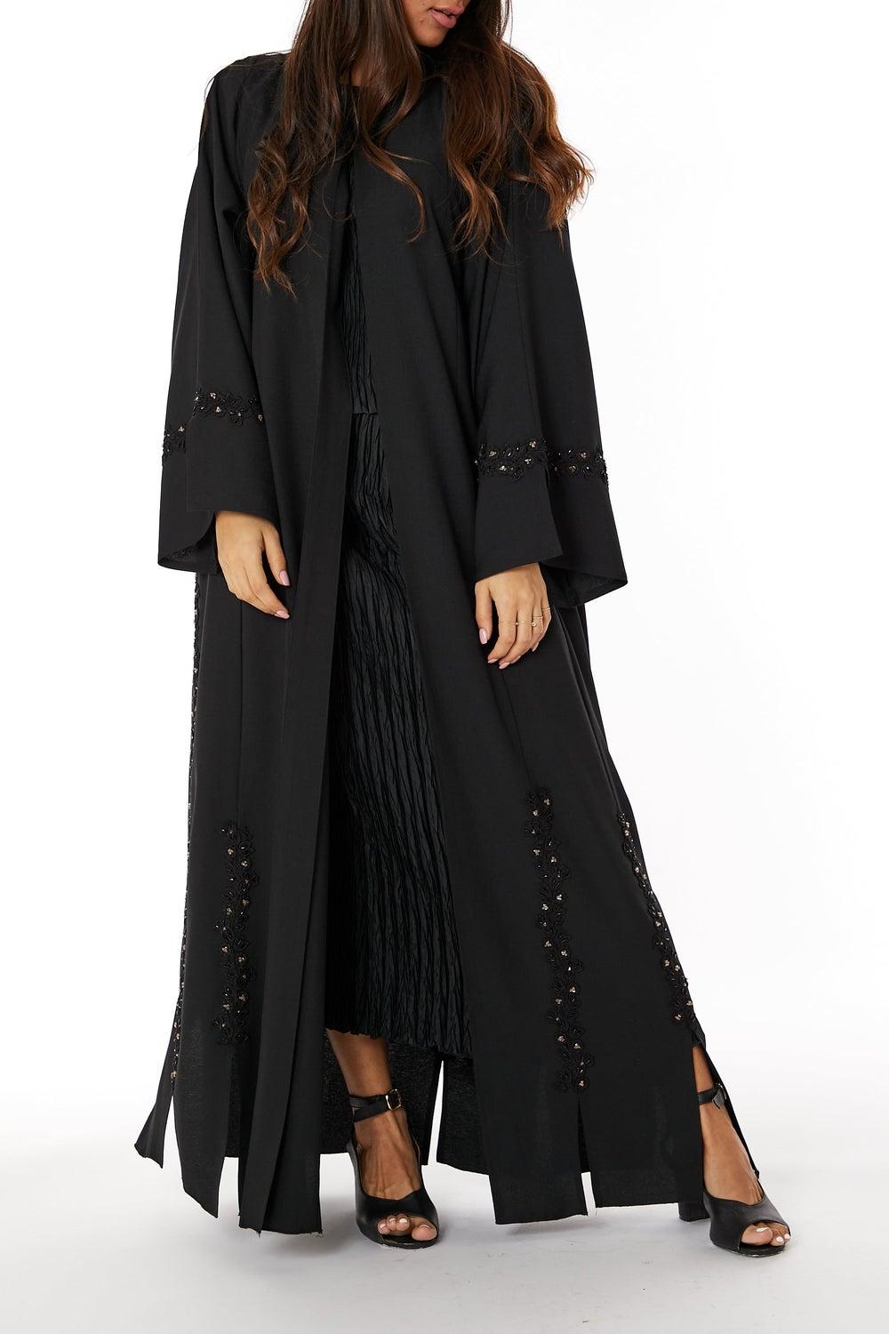 Embroidered Flared Sleeve Abaya - Image 1