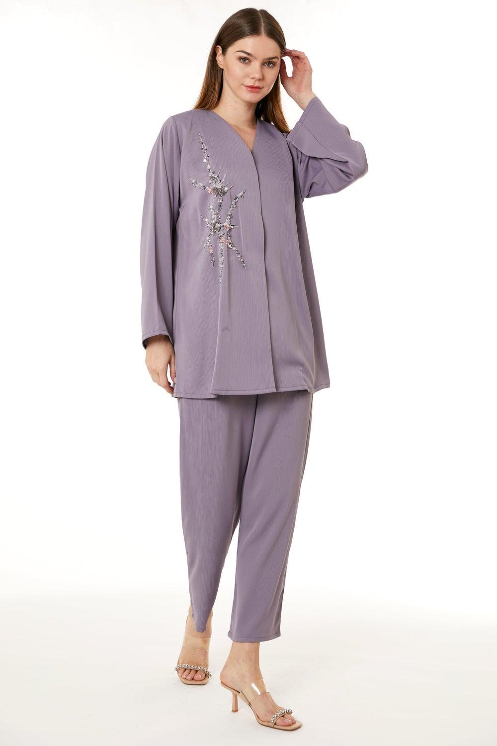 V-Neck Top and Pant Set for Women - Image 1