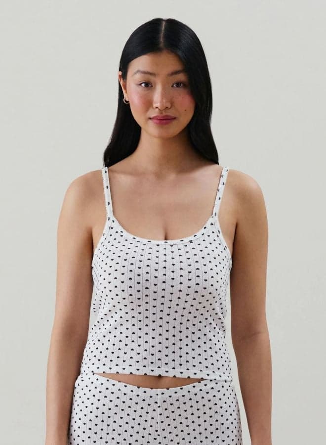 Pointelle Nightwear Vest Top - Image 1