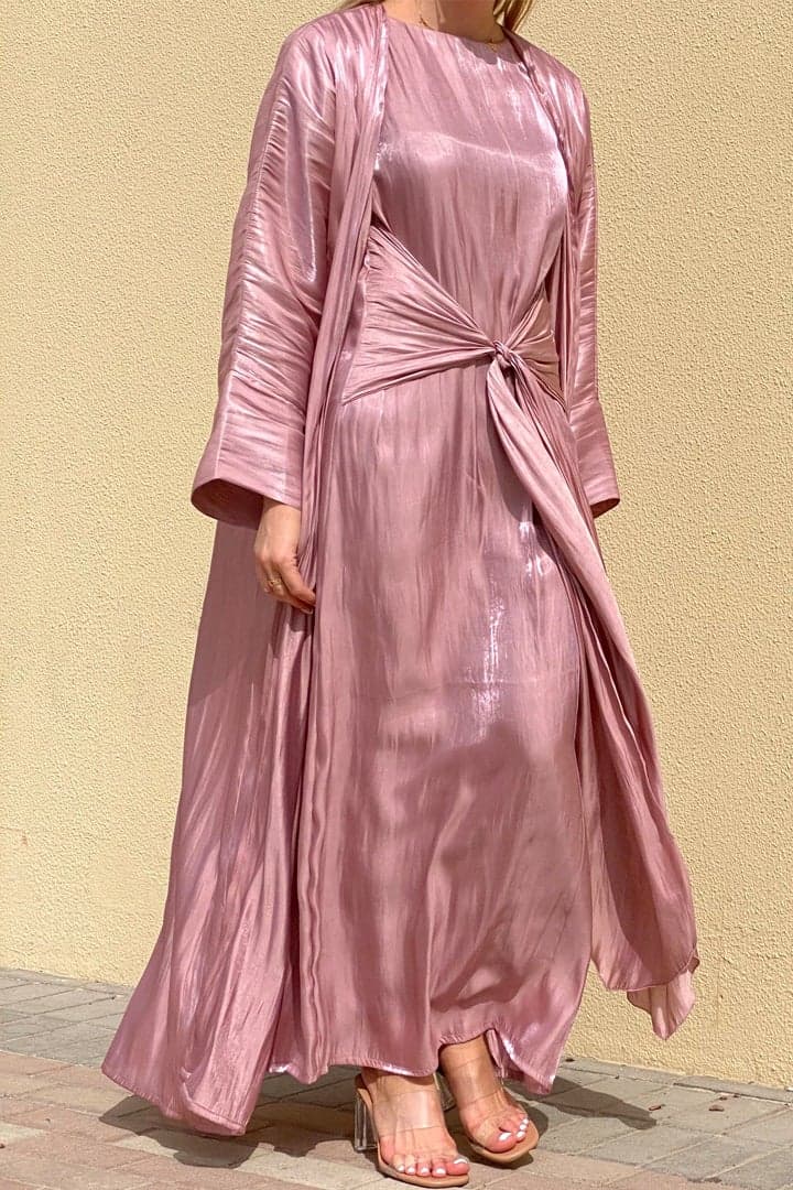 3 Piece Shimmer Abaya Set - Image 1