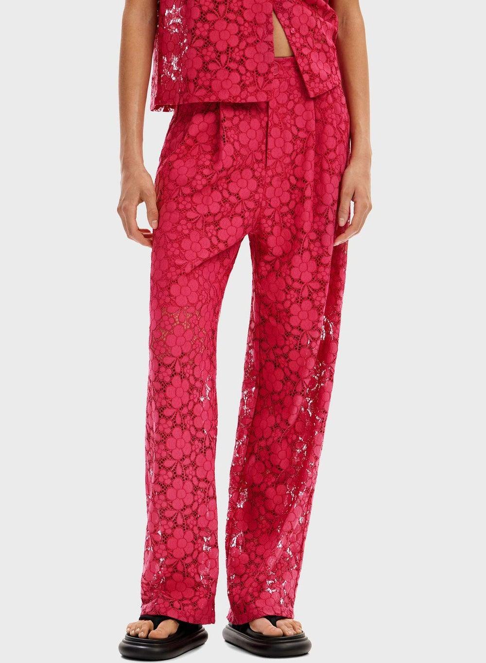 Floral Lace High Waist Trousers - Image 1