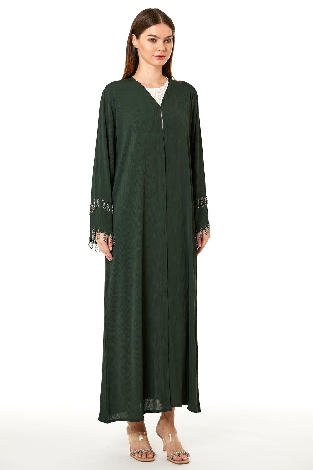 Embellished V-Neck Abaya - Image 1