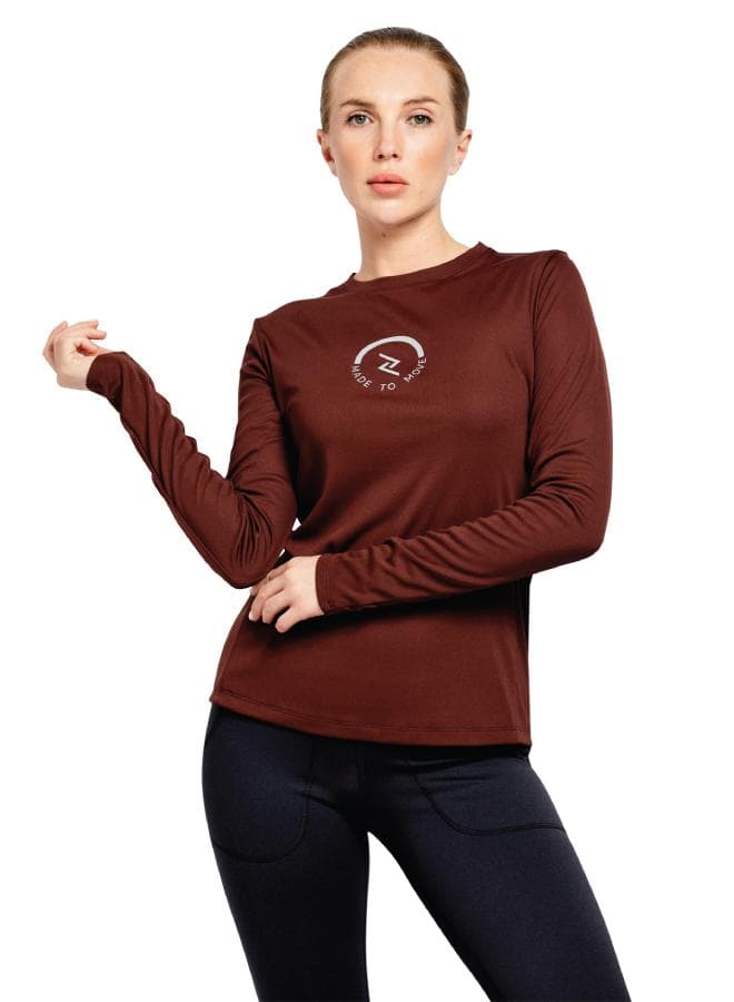 Women's Full-Sleeve Crew Neck Workout Top - Image 1