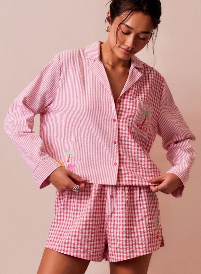 Coral Patterned Women’s Nightwear Vest - Image 1