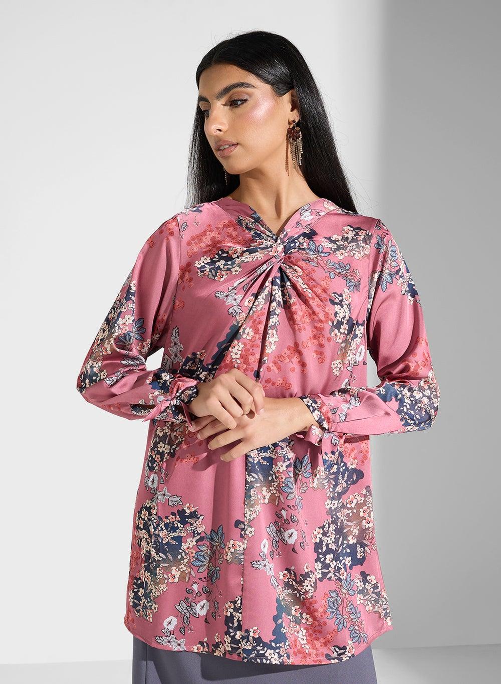 Short Sleeve Polyester Modest Blouse - Image 1