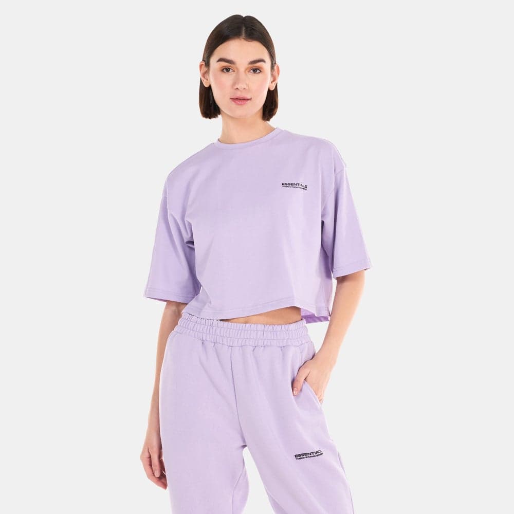 Women's Boxy Cropped T-Shirt with Front Pocket - Image 1
