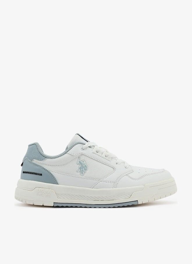 Women's White Low-Top Sneakers with Durable Rugged Sole - Image 1