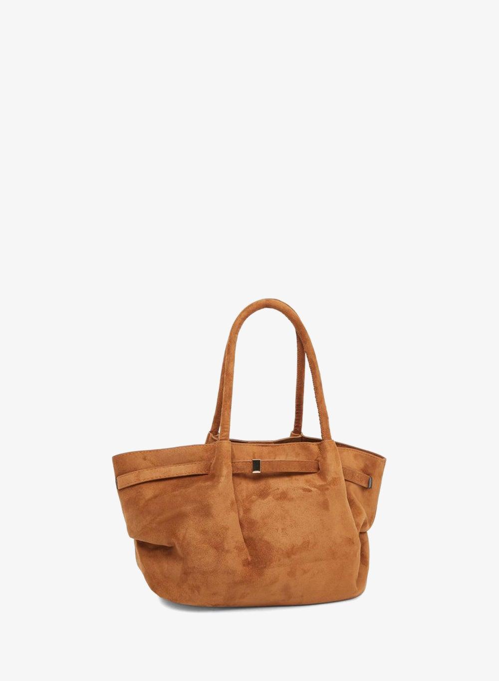 Styli Suede Look Shoulder Bag with Belt Detail - Image 1