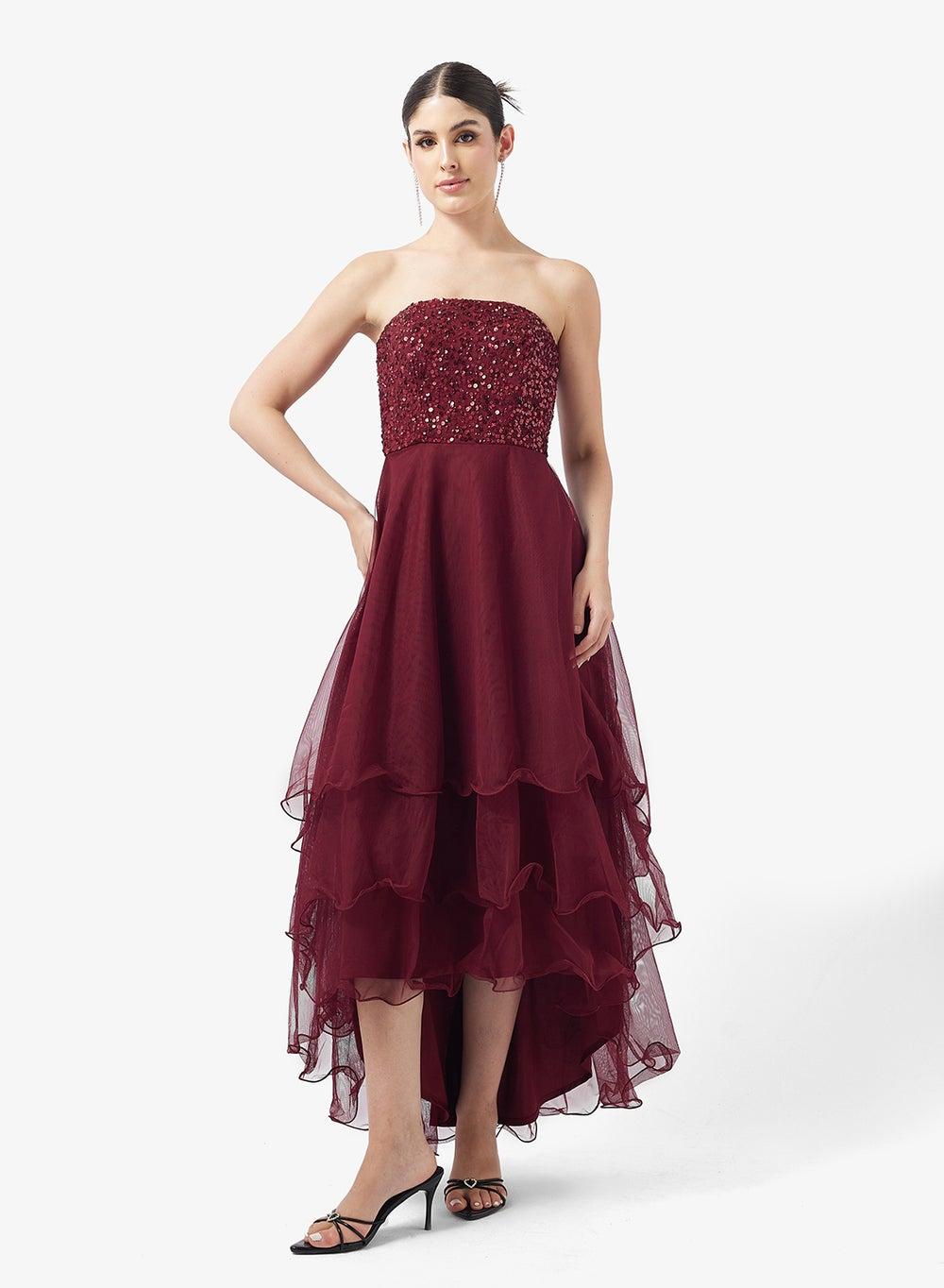 Little Mistress Embellished Bandeau Maxi Dress - Image 1
