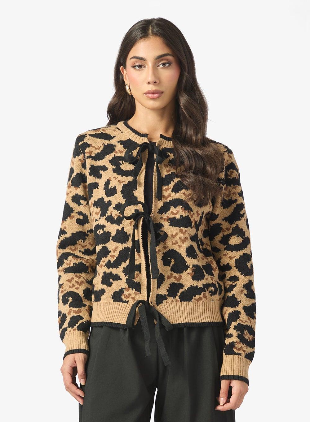 Animal Print Cardigan - Image 1